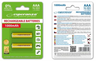 Аккумулятор Esperanza EZA101Y (AAA x 2)