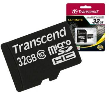 Карта памяти Transcend Ultimate MicroSDHC 32GB Class 10 + adapter TS32GUSDHC10