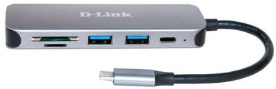 Разветвитель Dlink DUB-2325 2xUSB3.0, 1xUSB TypeC, 1xSD, 1x-microSD,