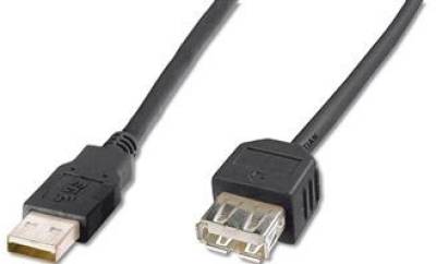 Кабель Digitus Кабель USB 2.0 (AM/AF) DIGITUS 1.8м (удлинитель) Black/Черный AK-300200-018-S