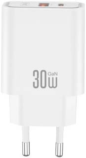 Зарядные устройства XO 1xUSB 22.5W + 1xUSB-C PD30W white CE42.white