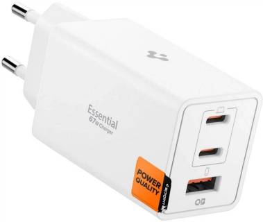 Зарядные устройства SPIGEN 2xUSB-C PD + 1xUSB 67W white ACH08710