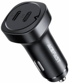 Зарядные устройства ACEFAST 2xUSB-C 72W car adapter metal 6974316280361