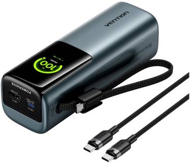 Дополнительные внешние аккумуляторы Vention 27000 mAh 200W Gray TFT Display Type FKGH0