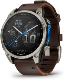 SmartWatch Garmin D2 Mach 2, 47mm, Saph, Bare Ti/Blk w/LthrBd, GPS 010-02904-31