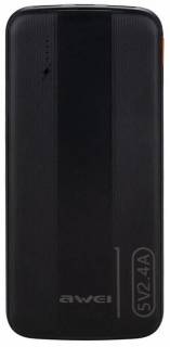 Дополнительные внешние аккумуляторы Awei 10000mAh P20K, 12W, Black 6954284009744