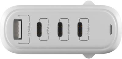 Зарядные устройства Globex GaN 1xUSB + 3xUSB-C 120W FastPower white GaN120WA3C