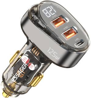 Зарядные устройства ESSAGER 2xUSB + 1xUSB-C 125W QC3.0/PD3.0 Display Car Charg ECC2AC-FM12-Z