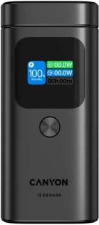 Дополнительные внешние аккумуляторы Canyon 15000mAh OnPower 150 Qi2 magnetic Grey CNS-CPB150DG