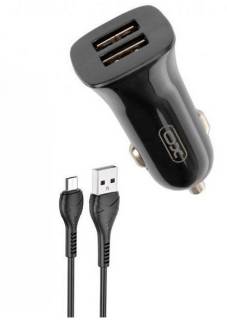 Зарядные устройства XO TZ10 2.4A/2 USB + Micro USB Black XO-TZ10-MC-BK