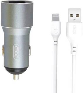Зарядные устройства XO TZ09 2.4A/2 USB + cable lightning Grey XO-TZ09L-GR