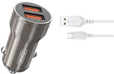 Зарядные устройства XO CC48 2.4A/2 USB + microUSB Grey XO-CC48m-GR