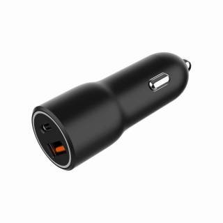 Зарядные устройства Gembird 1xUSB-C PD20W + 1xUSB QC3.0 car adapter black TA-UC-AC2PDQC38-CAR-01