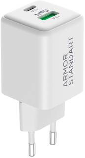 Зарядные устройства Armorstandart AR372 45W GaN Type-C + USB White ARM77550