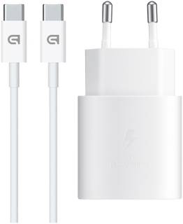 Зарядные устройства Armorstandart AR-TA800W USB-C 25W White + cable USB-C to USB-C ARM63804