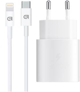 Зарядные устройства Armorstandart AR-TA800W USB-C 25W White + cable USB-C to Lightni ARM77719