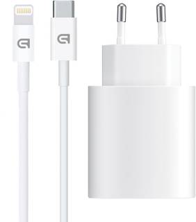 Зарядные устройства Armorstandart AMHJ83 20W USB-C White + cable USB-C to Lightning ARM77724