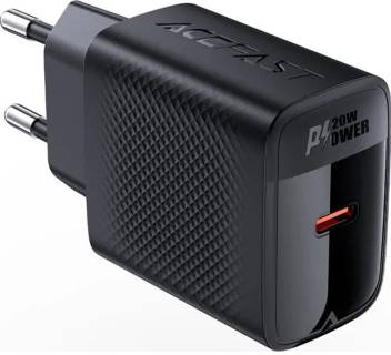 Зарядные устройства ACEFAST USB-C 20W + Type-C cable A82 Fast Charger Black 6974316280057