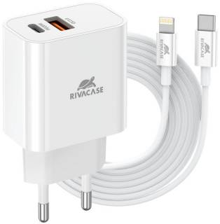Зарядные устройства RivaCase 2хUSB-А + Type-C PD 20W+QC3.0 кабель Type-C-Lighti PS4102 WD5 (White)