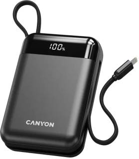 Дополнительные внешние аккумуляторы Canyon 20000mAh OnPower 204 PD/20W Built-in Lightning Cab CNS-CPB204B