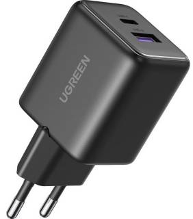 Зарядные устройства Ugreen USB + USB-C GaN 30W X516 black 65014