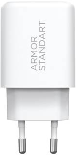 Зарядные устройства Armorstandart 1xUSB-C PD20W + 1xUSB QC3.0 GaN white ARM87067