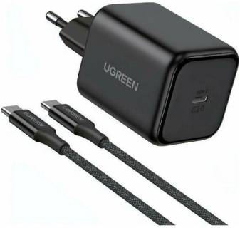 Зарядка Ugreen USB-C GaN 45W + cable USB-C to USB-C X524 black 65054