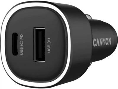 Зарядные устройства Canyon 1xUSB + 1xUSB-C PD48W black CNE-CCABR3AC