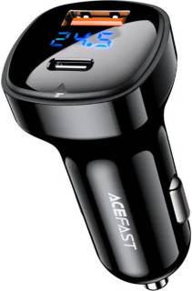 Зарядные устройства ACEFAST 2xUSB 66W (USB-C + USB-A) B4 with digital display 6974316280392