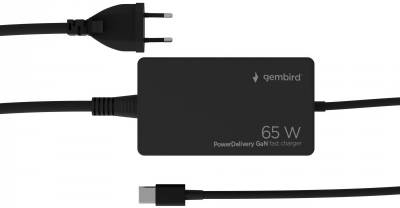 Зарядные устройства Gembird TYPE-C/PD/65W, 28W QC/4.0/4.0+/28W NPA-AC-PDQC65-01