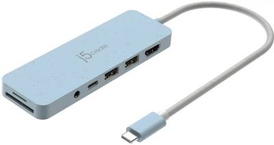 Разветвитель J5Create USB-C 6-in-1 2xUSB 3.2 + USB-C PD + HDMI 4K + SD/T JCD373EC-N