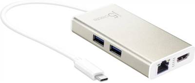 Разветвитель J5Create USB-C 5-in-1 2xUSB 3.0 + HDMI 4K + USB-C PD + RJ45 JCA374-N