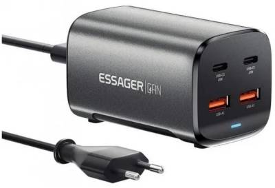 Зарядные устройства ESSAGER 2xUSB-C + 2xUSB 67W GaN ECT2AC-JYB0G-Z