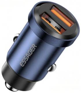 Зарядные устройства ESSAGER 2xUSB 30W blue ECC2A-TL03