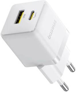 Зарядные устройства Baseus 1xUSB-C 30W + 1xUSB white P1011160A213-00