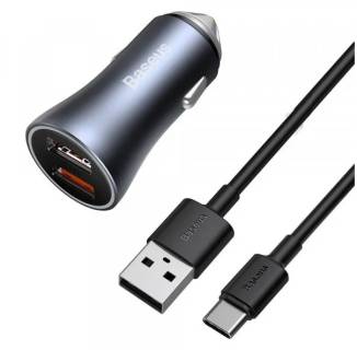 Зарядные устройства Baseus 2xUSB QC3.0 + cable USB to USB-C 40W Golden Contac TZCCJD-A0G