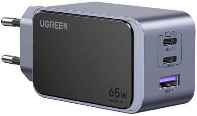 Зарядные устройства Ugreen 3xUSB 65W (2xUSB-C+USB-A) Gan Nexode Fast Charger 35042