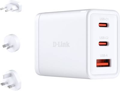 Зарядка D-link 2xUSB-C + 1xUSB-A 65W GaN white DCP-651