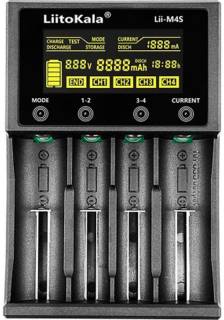 Зарядное устройство LiitoKala 4 Slots, Type-C, LED disp, Li-ion 3.7V/1.2V, AA/AA Lii-M4S