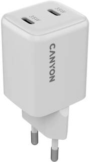 Зарядные устройства Canyon CU35CC GaN 35W 2xPD EU White CNS-CUW35CC