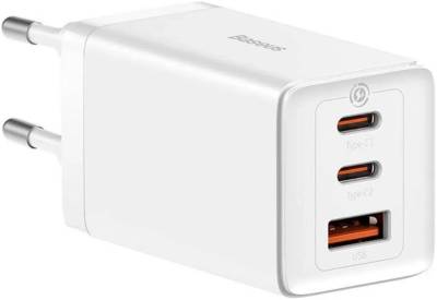 Зарядные устройства Baseus 2xUSB-C 65W + 1xUSB GaN + cable USB-C to USB-C 100 CCGP120202