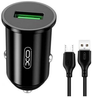 Зарядные устройства XO USB QC3.0 18W + cable USB to Micro 5P black TZ12-M-BK