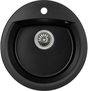 Мойки GRANADO RONDA black shine з сифоном (470*490mm.) gr2201