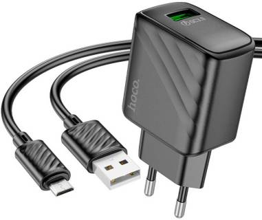 Зарядные устройства HOCO CS21A Rich USB QC3.0 + cable USB to Micro 5P Black 6942007609890