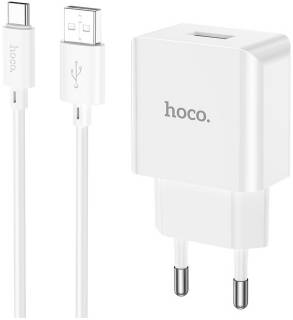 Зарядные устройства HOCO C106A Leisure USB + cable USB to USB-C 10.5W White 6931474783912