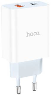 Зарядные устройства HOCO C97A 1xUSB-C PD20W + 1xUSB QC3.0 White 6931474766076