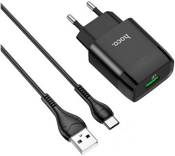 Зарядка HOCO C72Q Glorious USB QC3.0 + cable USB to USB-C 18W B 6931474732545