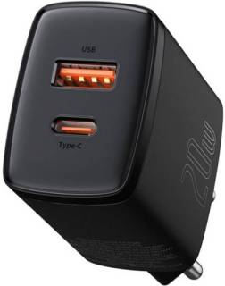 Зарядные устройства Baseus Compact Quick Charger U+C 20W EU Black CCXJ-B01
