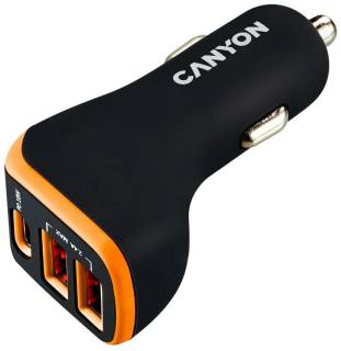 Зарядные устройства Canyon Universal 3xUSB car adapter Black+Purple CNE-CCA08PU