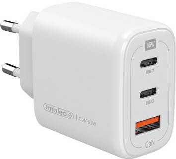 Зарядные устройства Intaleo 65W GAN 2USB-C PD+USB-A QC 3.0 white 1283126559525